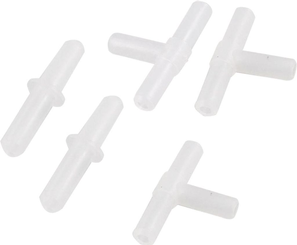 TEE Gelenk + Gerade Weiß Kunststoff Air Line Schläuche für Aquarium 5x de