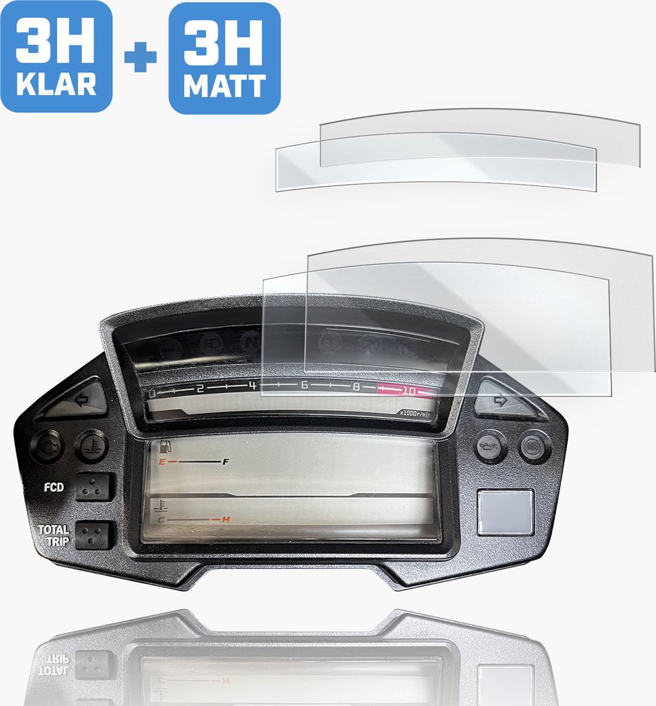 Tachoschutzfolie Displayschutzfolie passend für Honda Crosstourer VFR1200X SC70 2012+ 1x Matt / 1x Klar