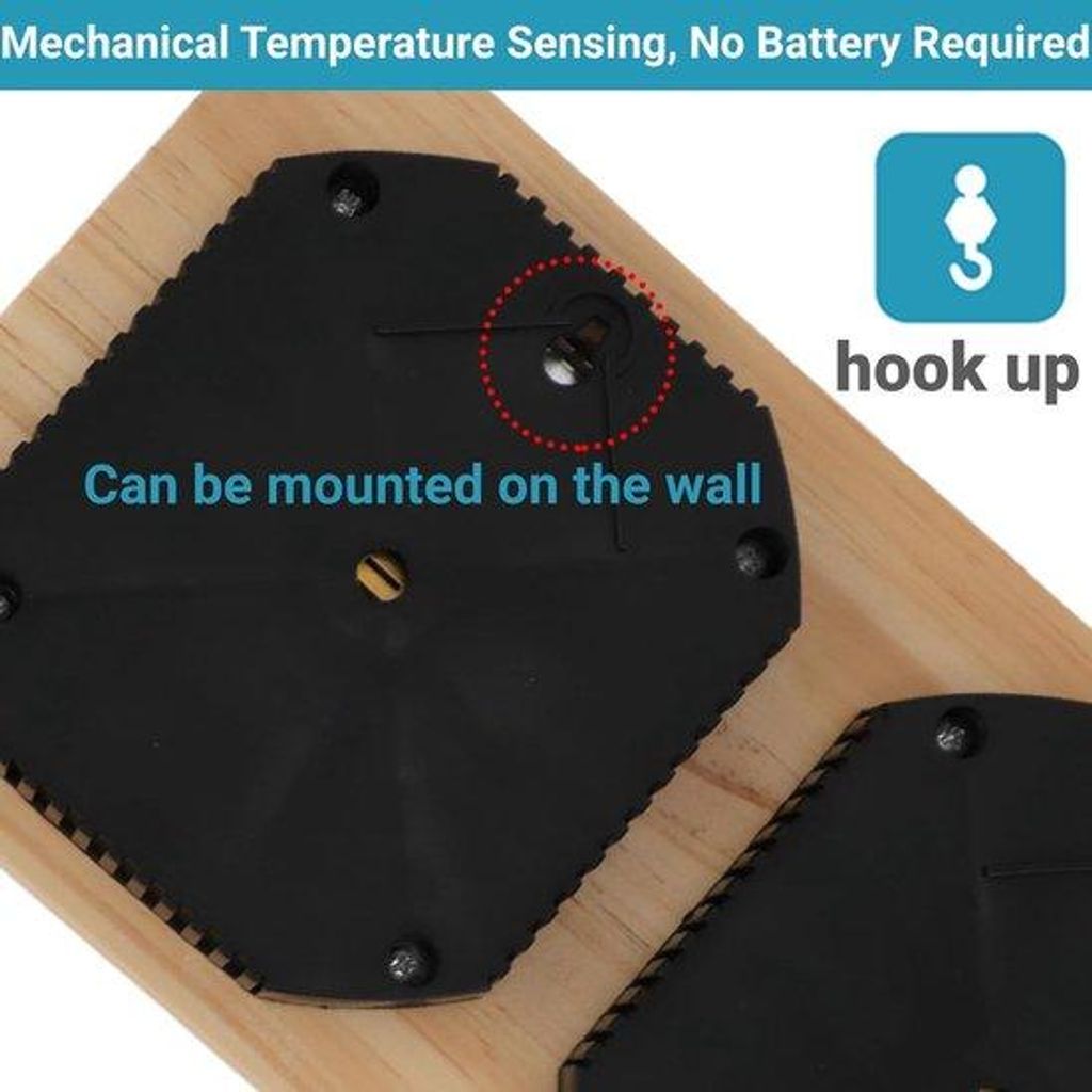 Massief Hout Thermometer-Hygrometer mit Gold-Verzierung 2-in-1 für Innen und Hochtemperatur-Messung