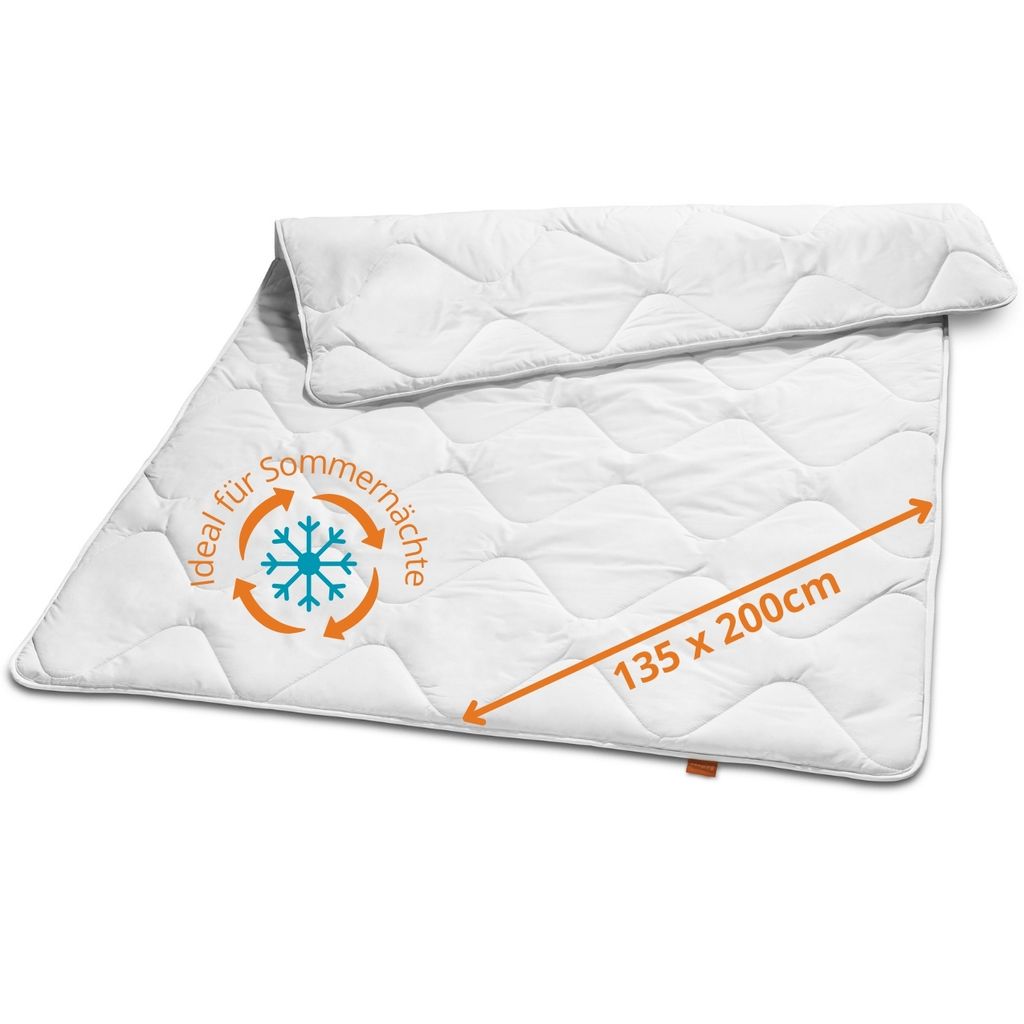 ultra leichte Sommerdecke, 135 x 200 cm, atmungsaktiv & ideal für heiße Nächte, Allergiker geeignet, sleepling