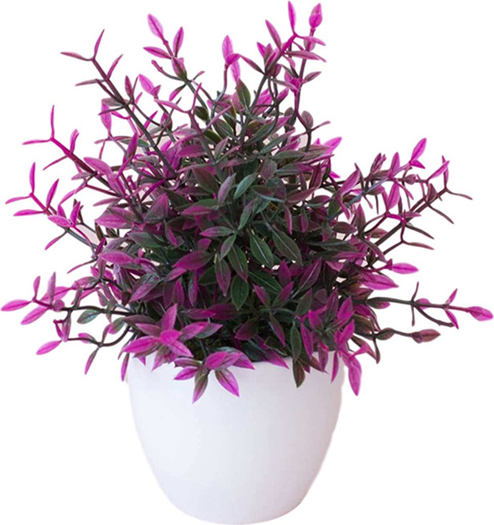 künstliche bonsai realistisch aussehende dekorative Plastik Desktop Vividy Greeny Kunstpflanze Bonsai Urlaubsbedarf-Rosenrot