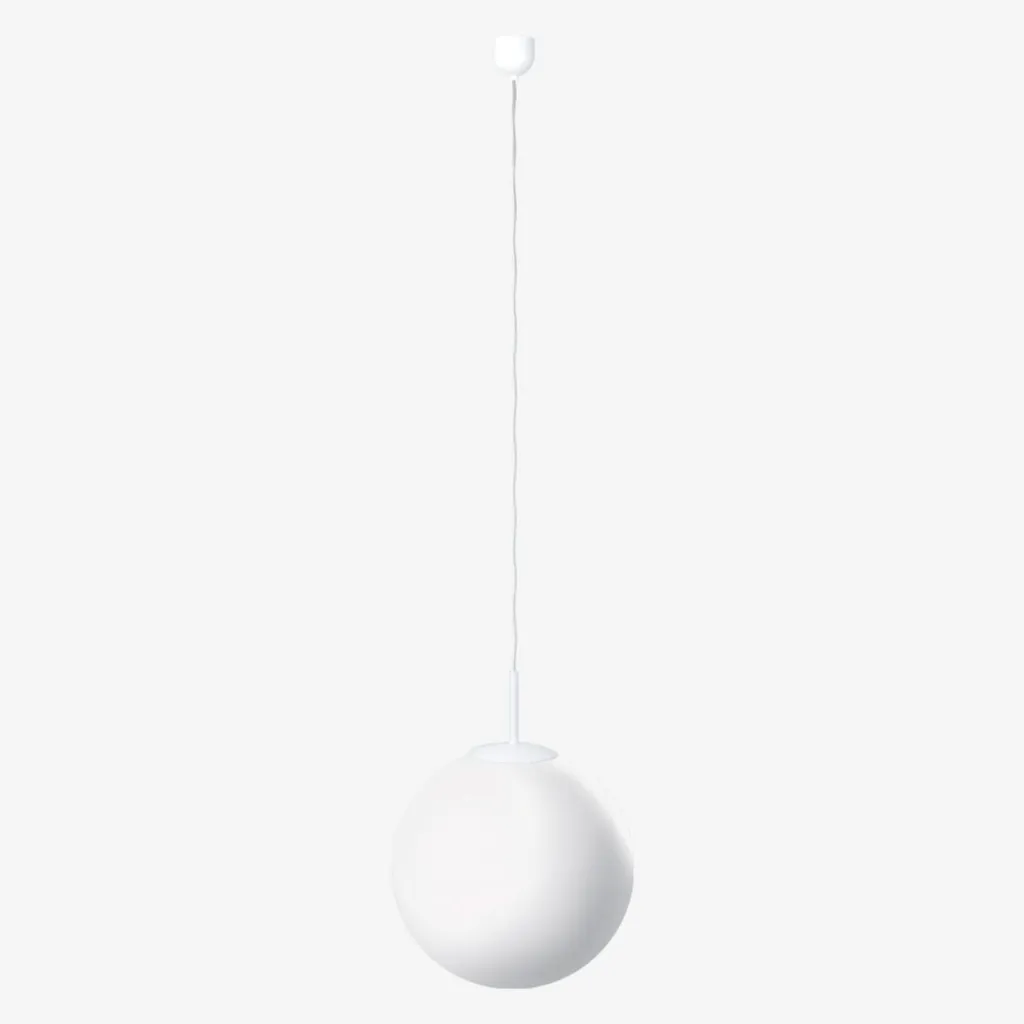 Suspension design Polaris ZK en verre blanc opale pour salon moderne