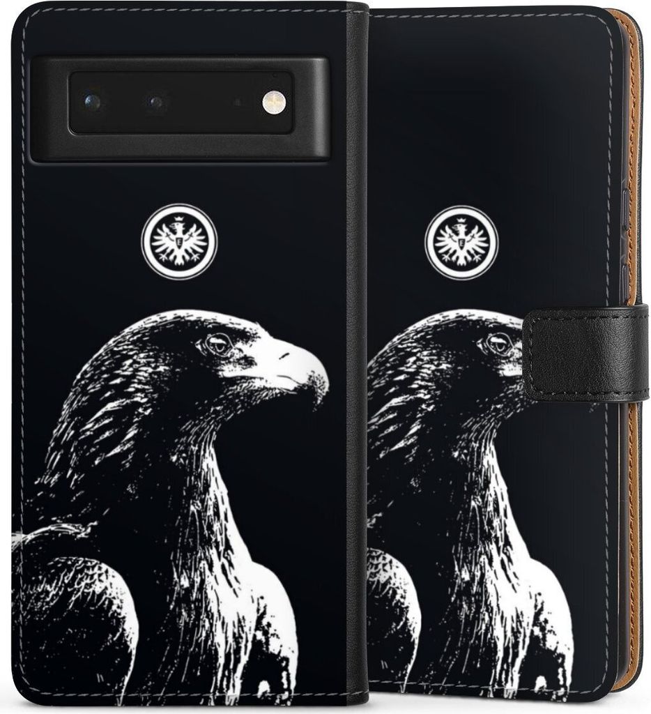 DeinDesign Klapphülle für Google Pixel 6 Handytasche Lederhülle Tasche Eintracht Frankfurt Offizielles Lizenzprodukt Attila