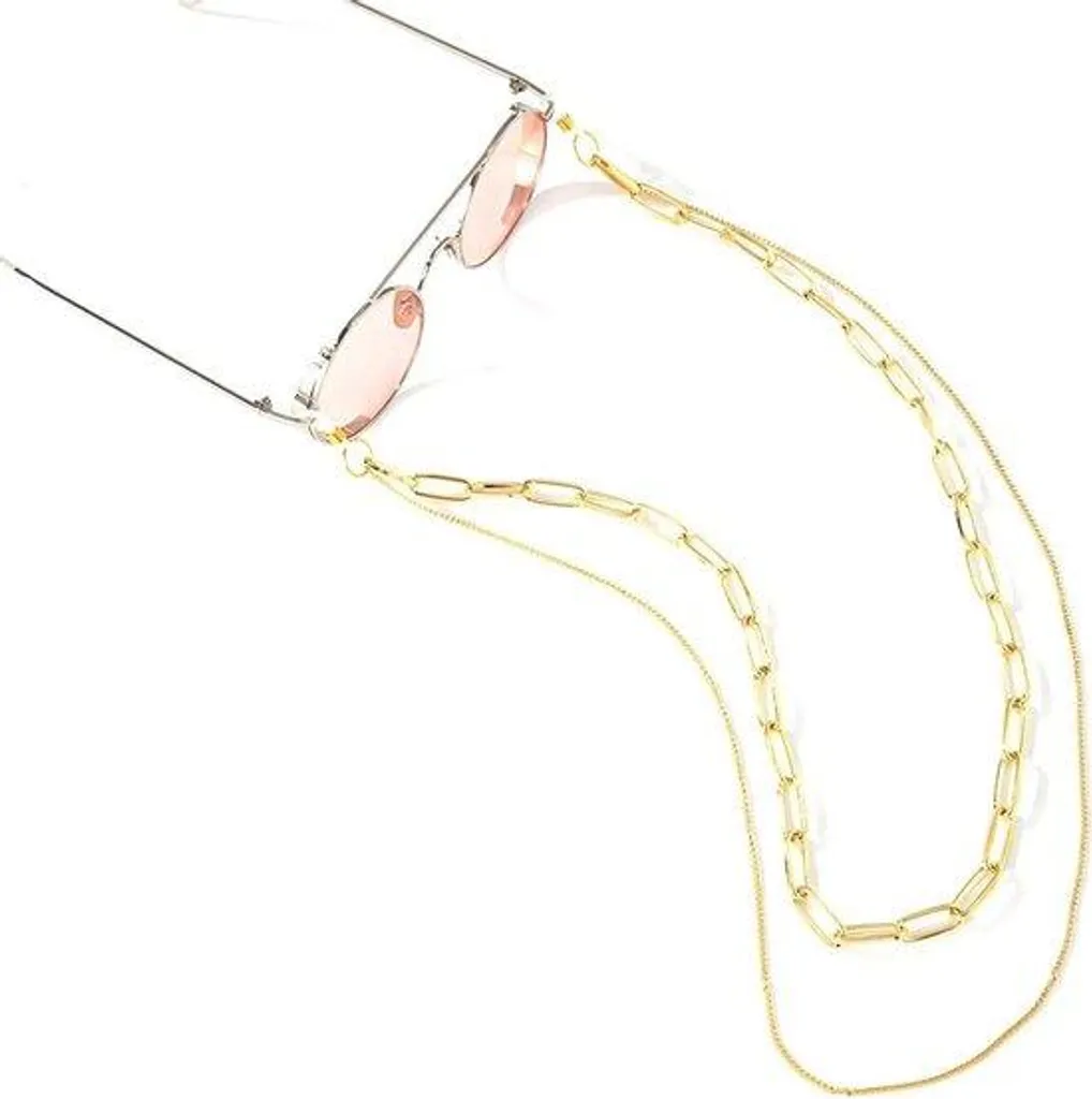 Chaîne lunettes anti-perte femme double rangée métal solide et chic
