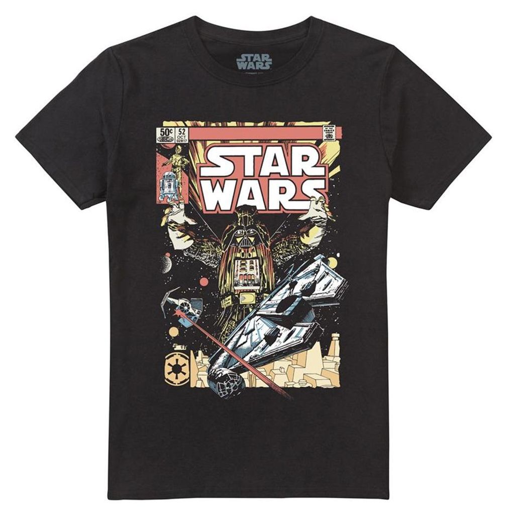 Star Wars - "Falcon" T-Shirt für Herren/Damen Uni TV33606 (M) (Schwarz)