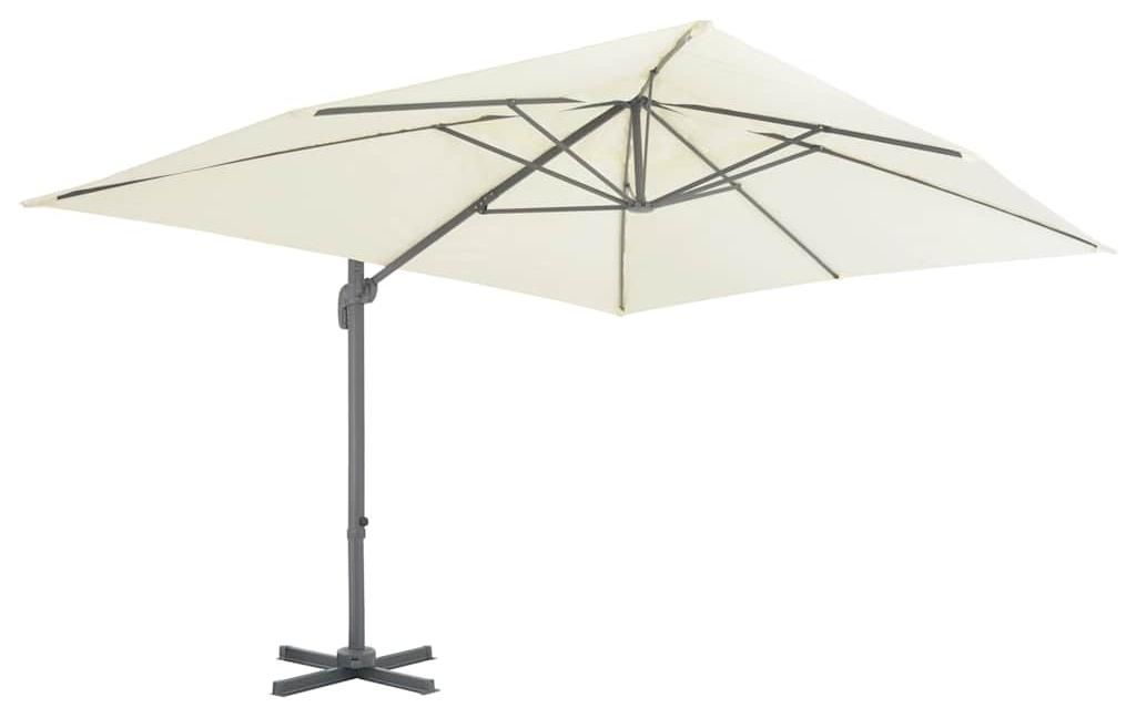 vidaXL Ampelschirm mit Aluminiummast 400 x 300 cm Sand