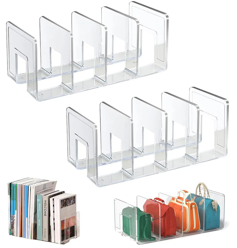 Séparateurs de rayons en acrylique transparent lot de 6, 32x15x13 cm