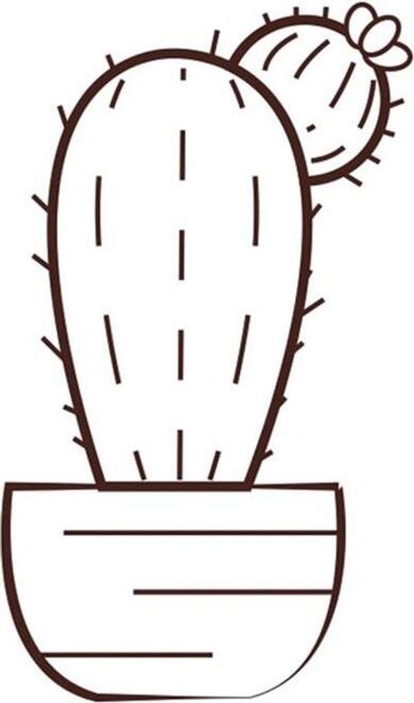 Holz Stempel - Kaktus 6,2 x 4,4 cm