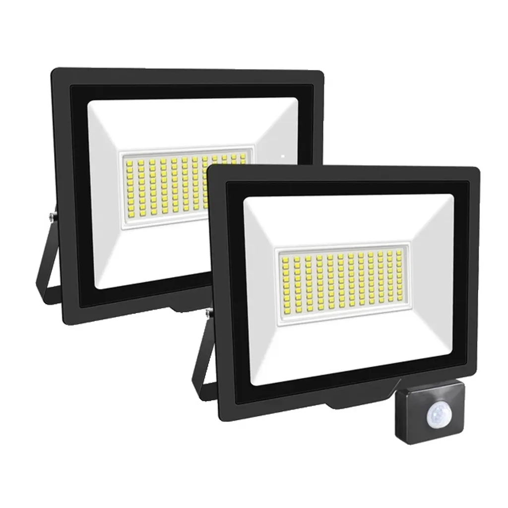 Projecteur LED 2x75W blanc chaud PIR avec capteur d'induction réglable