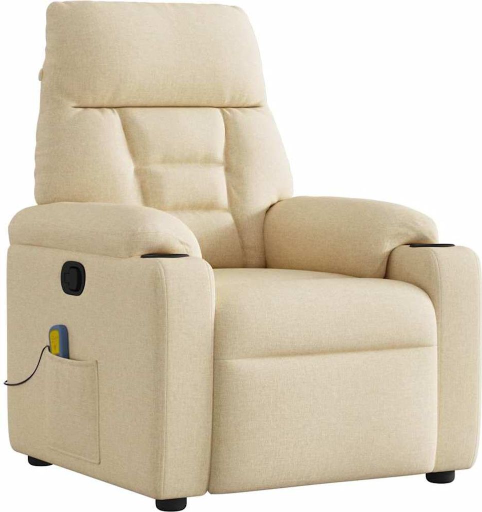 Massagesessel Creme Stoff