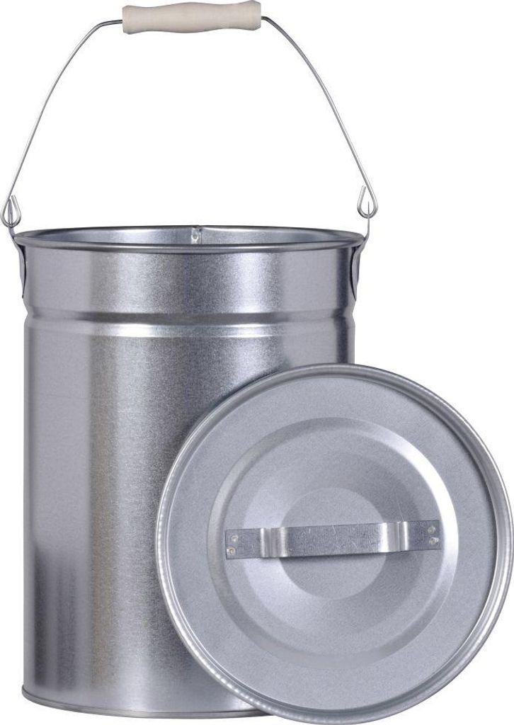 FireFix Ascheeimer mit Deckel Ø 25 cm, Höhe: 30 cm, silber Produktbild 