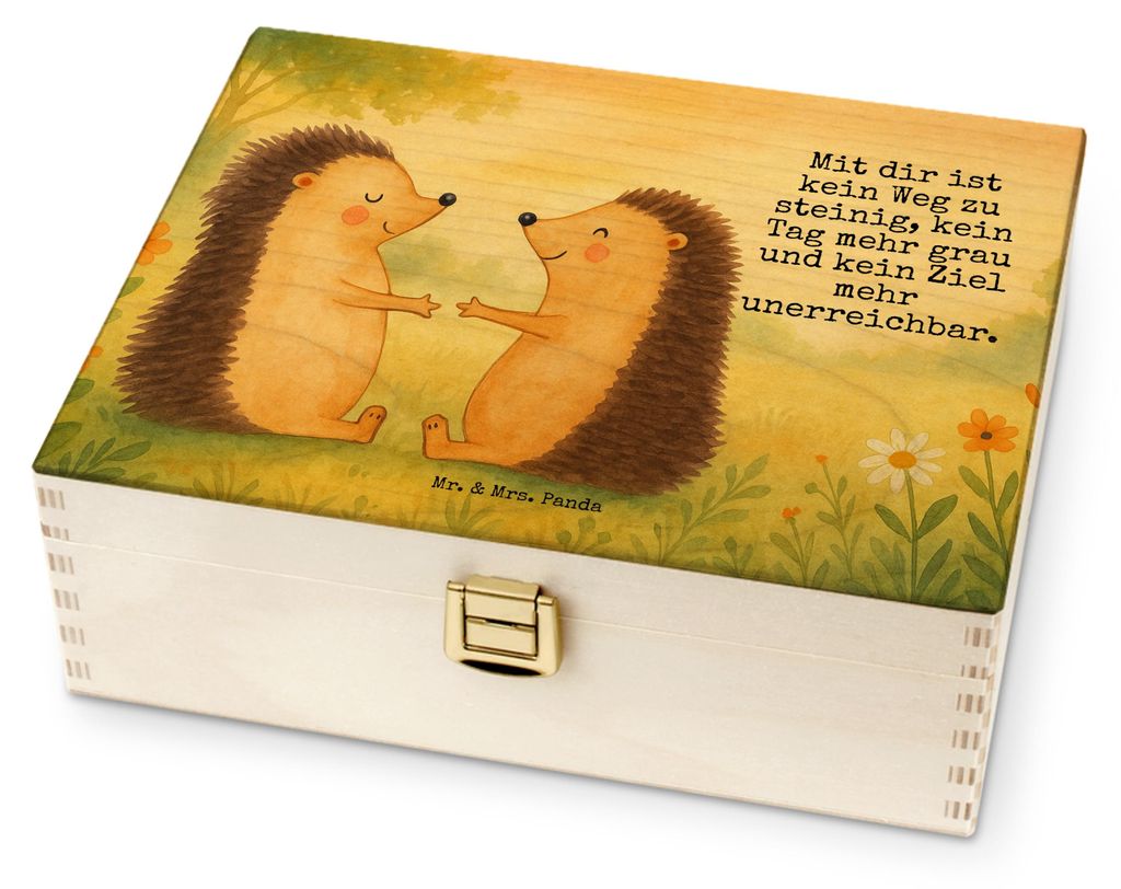 Mr. & Mrs. Panda Tee Beutel Halter Igel Liebe Design - Weiß - Geschenk, teebox holz, Aufbewahrungsbox für Teebeutel, Box, Hocheitstag, Hochzeitst...