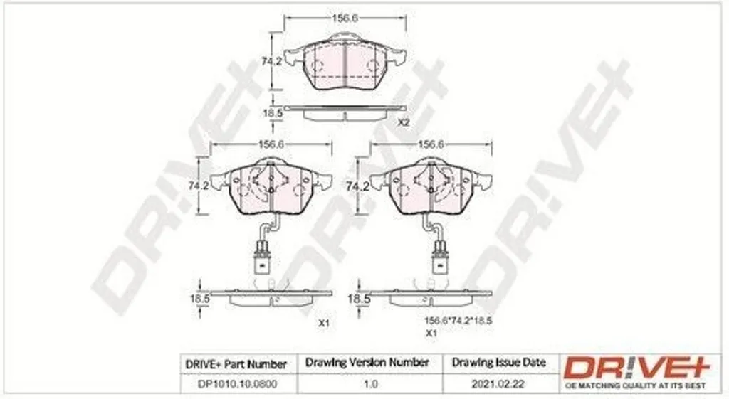 Jeu de plaquettes de frein avant pour Audi A6 et Seat Exeo DP1010.10.0800