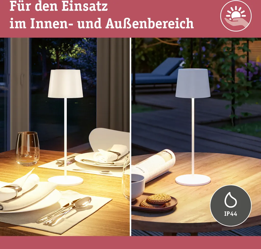 Lampe de Table à Batterie Paulmann Gilo sans Fil - Éclairage LED Nomade