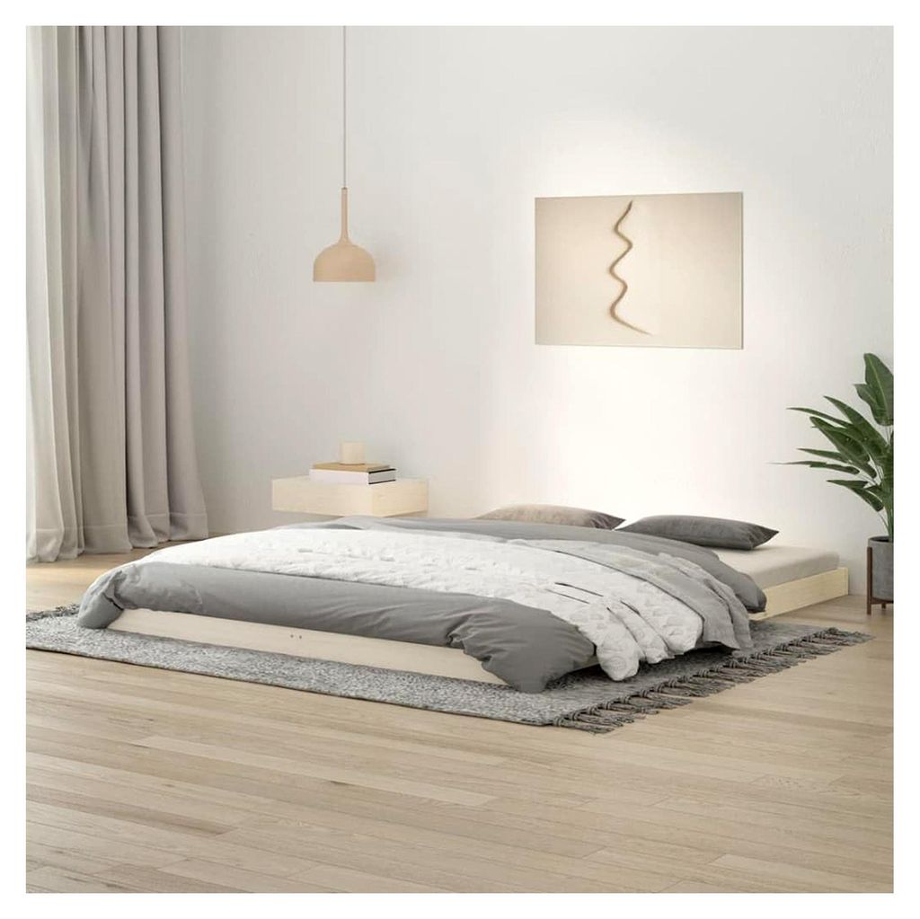 Bettgestell ohne Matratze Weiß 150x200 cm King Size Massivholz Kiefer