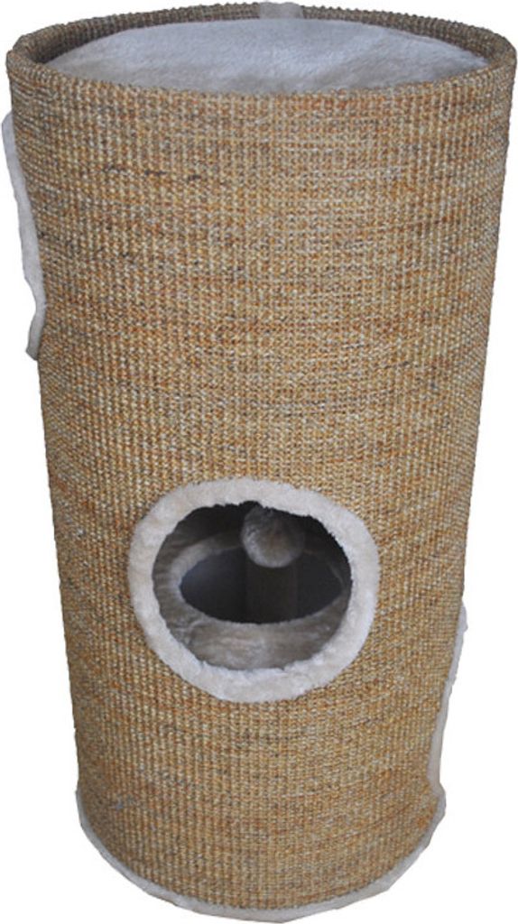 Dehner Lieblinge Katzen-Kratztonne Tassilo, Ø 36 cm, Höhe 70 cm, Sisal, hellbraun, 1 Stück (1er Pack)