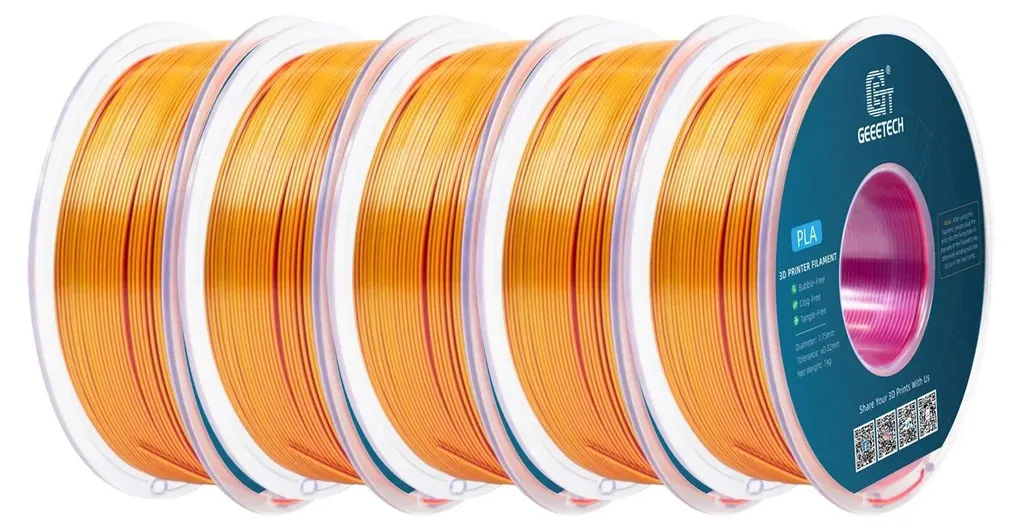 Filament PLA 3D Haute Résistance Rouge et Or - Qualité Premium 1.75 mm