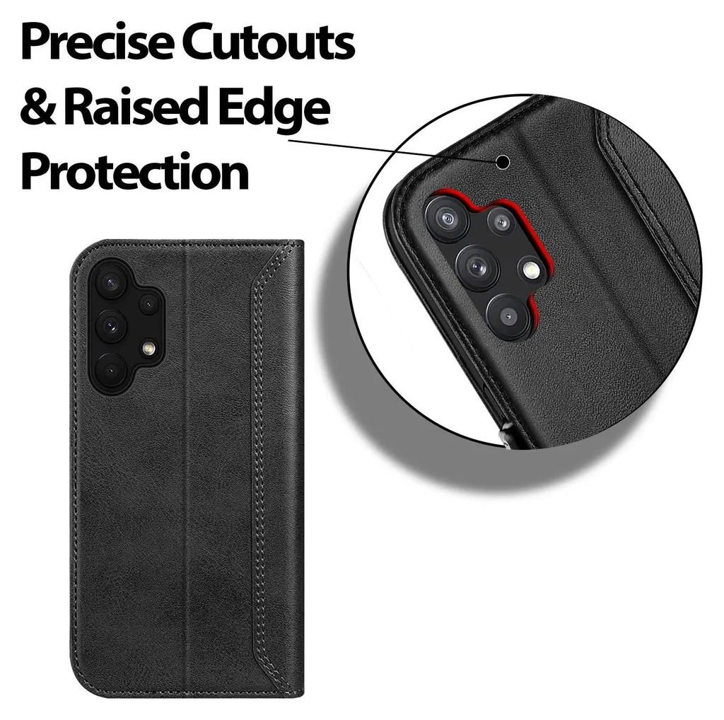 Custodia Samsung Galaxy A13 4G Nero: Cover a Libro con Stand e Tasche - 6