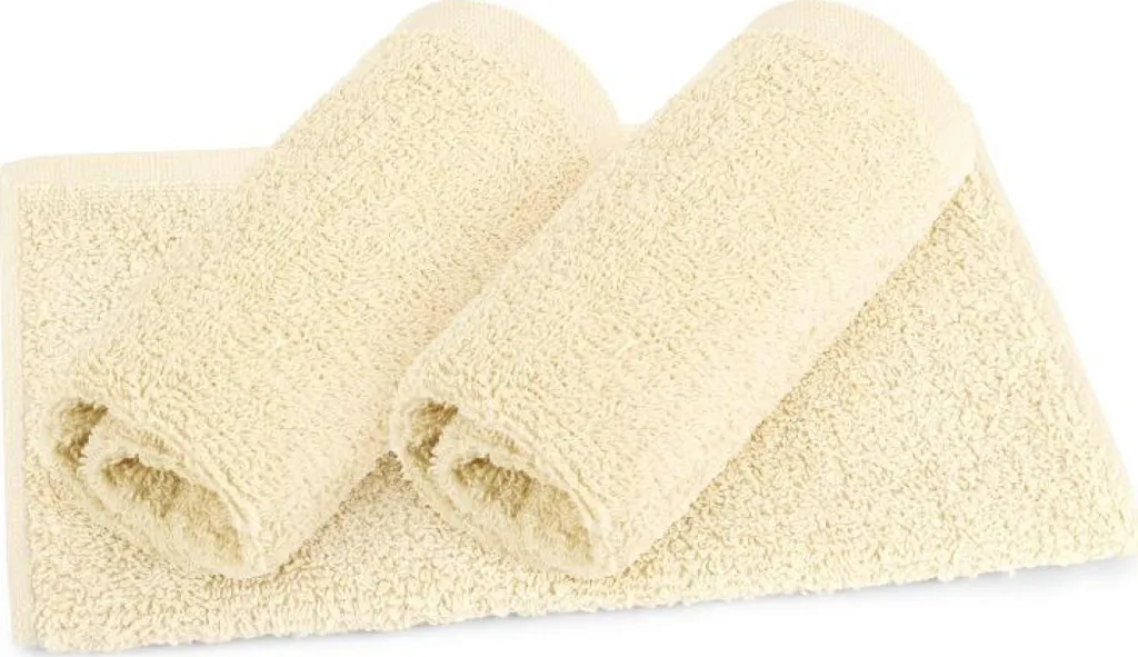 Set 3 Asciugamani Ospite 30x50 cm Crema - Spugna 100% Cotone Lusso