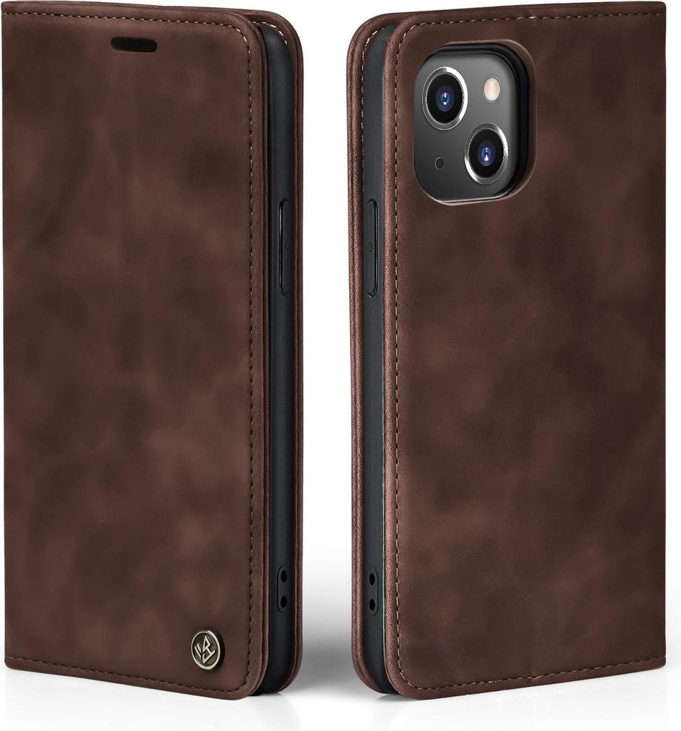 Handy Hülle für Apple iPhone 13 mini Klapphülle Bookcase Flip Cover Handy Tasche Etui Farbe: Dunkelbraun