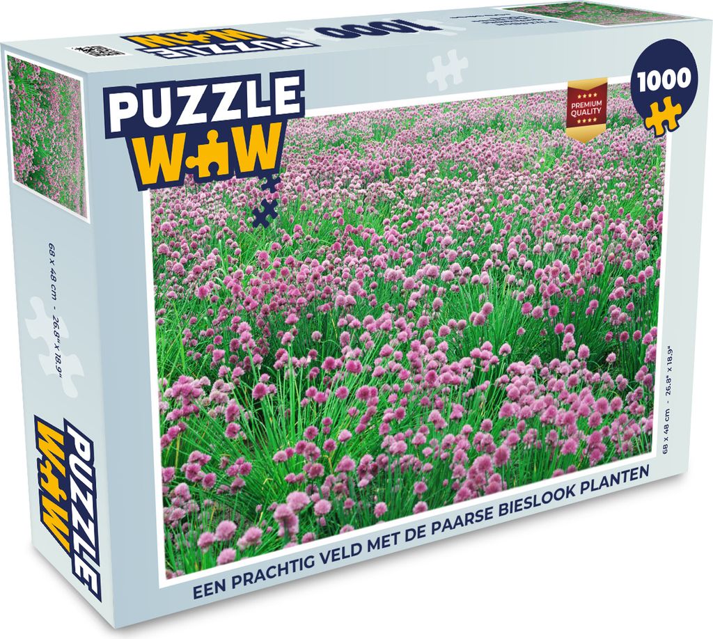 MuchoWow Puzzle 1000 Teile Ein schönes Feld mit lila Schnittlauchpflanzen - Erwachsene - Rätsel