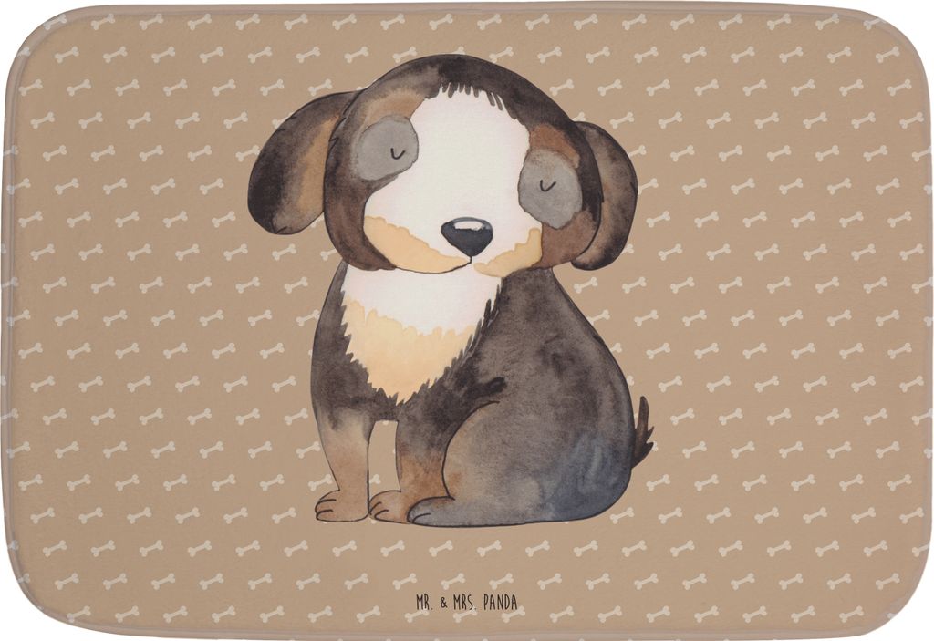 Mr. & Mrs. Panda Badezimmerteppich Hund Entspannen - Hundeglück - Geschenk, Hundemama, bad läufer, duschmatte, Schwarzer, Badematte, Sprüche, Li...