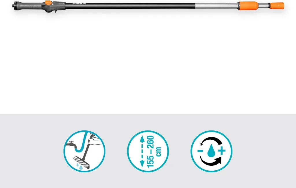 Manche Télescopique à Eau Gardena Cleansystem 155-260 cm Ajustable