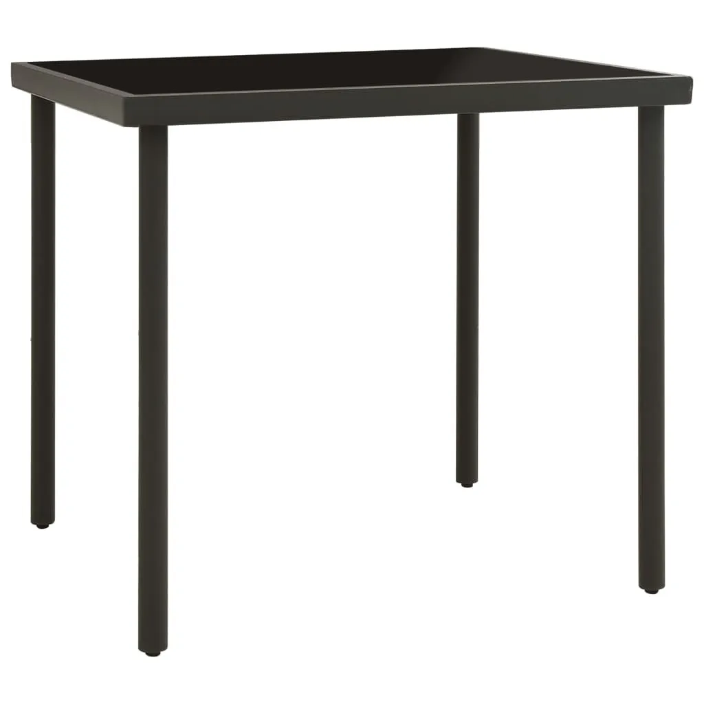 SYFAX™ Tavolo Esterno Antracite 80x80x72cm Vetro e Acciaio - Shop Online