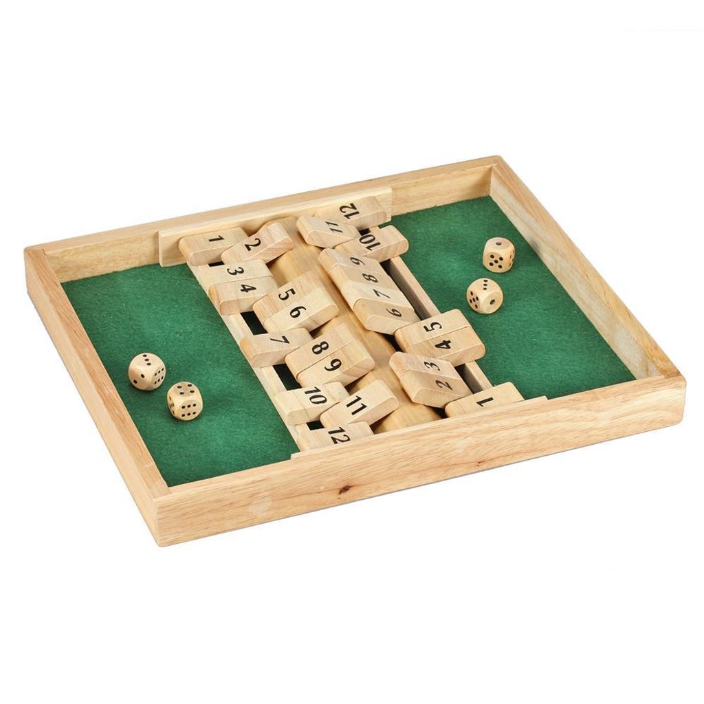 2-Spieler Shut The Box Holz Tisch Spiel Klassisch Würfelspiel Board Spielzeug 