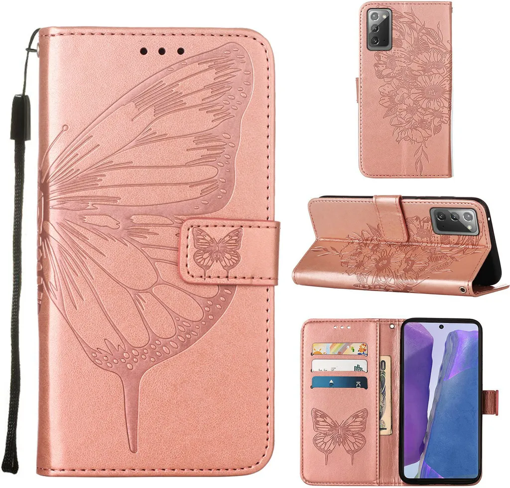 Protezione Samsung Galaxy Note 20: Custodia Portafoglio Rose Gold