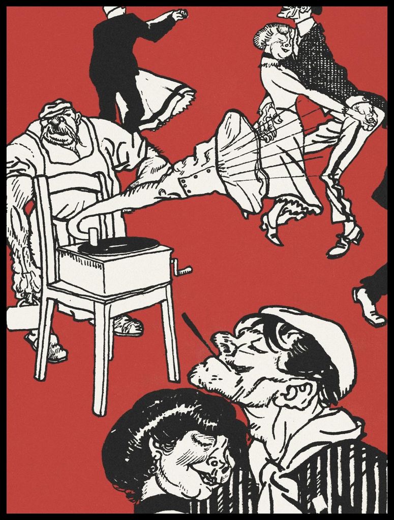 Plakat 60x80cm Tänzer, Moriz Jung Vintage für das Wohnzimmer