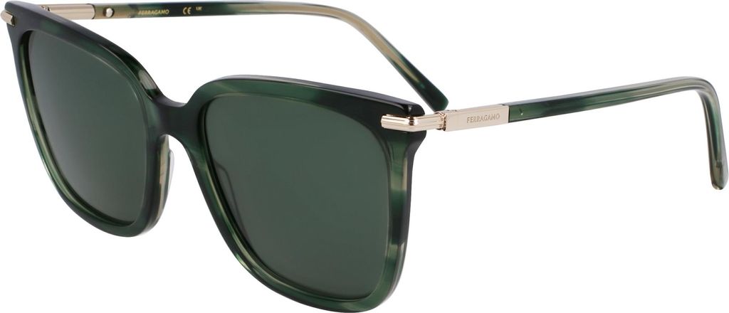 Ferragamo SF2037S Striped green 56/18/145 Damen Sonnenbrillen