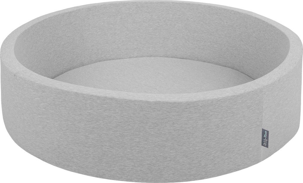 KiddyMoon Bällebad groß Rund 120x30cm ohne Bälle - Bällepool Für Babys und Kinder Ballgrube für Spielzimmer Babyspielzeug Spielplatz - Hellgrau