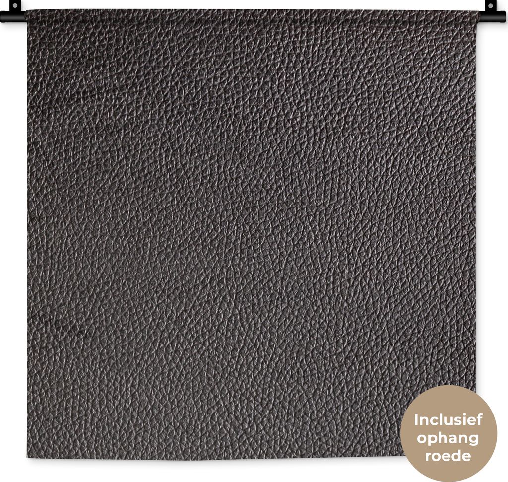 MuchoWow Wandteppich Wandbehang Leder - Lederoptik - Schwarz - Hell 60x60 cm Tapisserie Dekoration Wandtuch - Dekorationen - Wand Decke