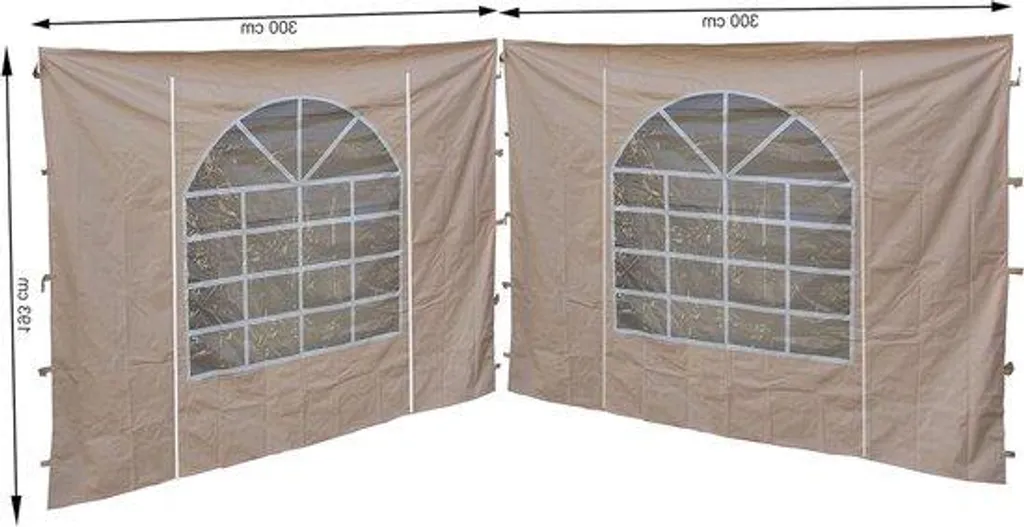 Fermeture latérale de pavillon 3x1.95m sable pour abri de jardin et repas