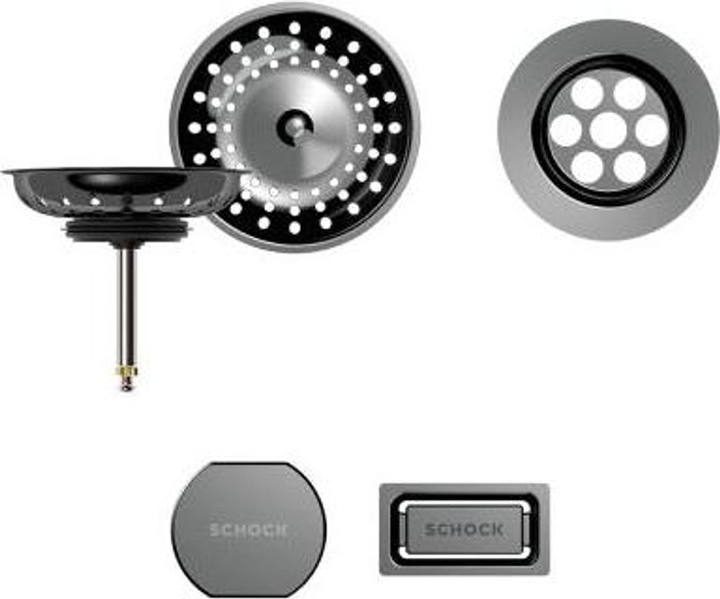 SCHOCK Sichtteile in Gunmetal 400069GUM - Aufwertung für die PREMIUM Ablaufgarnitur 410069CHR ab Baujahr 2024