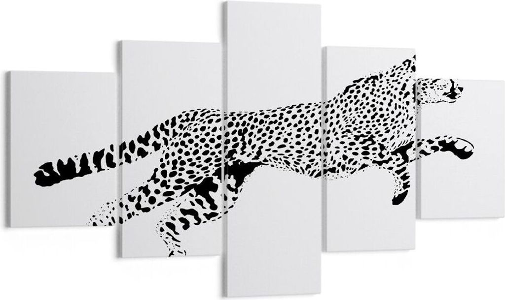 Bild auf Leinwand - Leinwandbild - Gepard Tier Dots - 125x70cm - Wand Bild - Wanddeko - Wandbilder - Leinwanddruck - Bilder - Kunstdruck - Wanddeko...