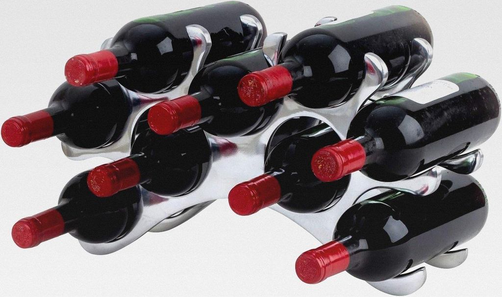 Mel-O-Design Exklusives Weinregal für 9 Flaschen - aus Metall - Höhe 25 cm Breite 42 cm