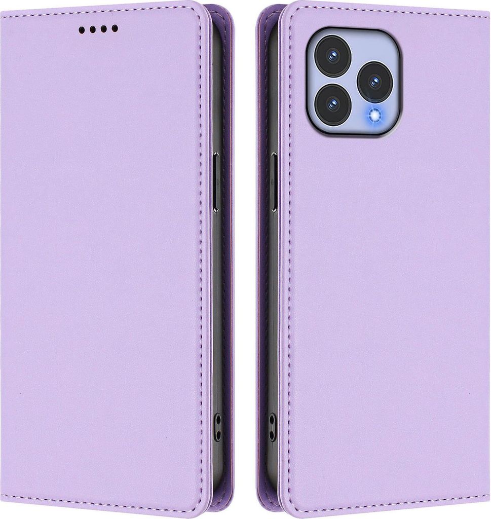 Handyhülle für Wiko T60, Kunstleder Klapphülle Stoßfeste Magnetische Hülle mit Ständer Violett