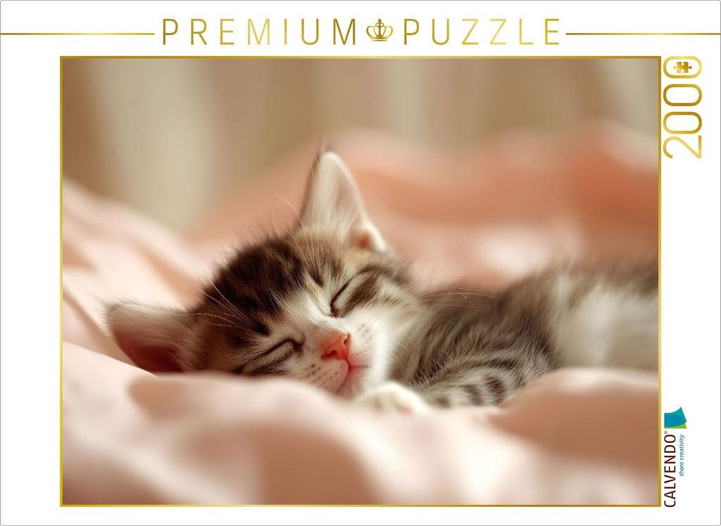 CALVENDO Puzzle Schlafendes Katzenbaby | 2000 Teile Lege-Größe 90x67cm Foto-Puzzle für glückliche Stunden