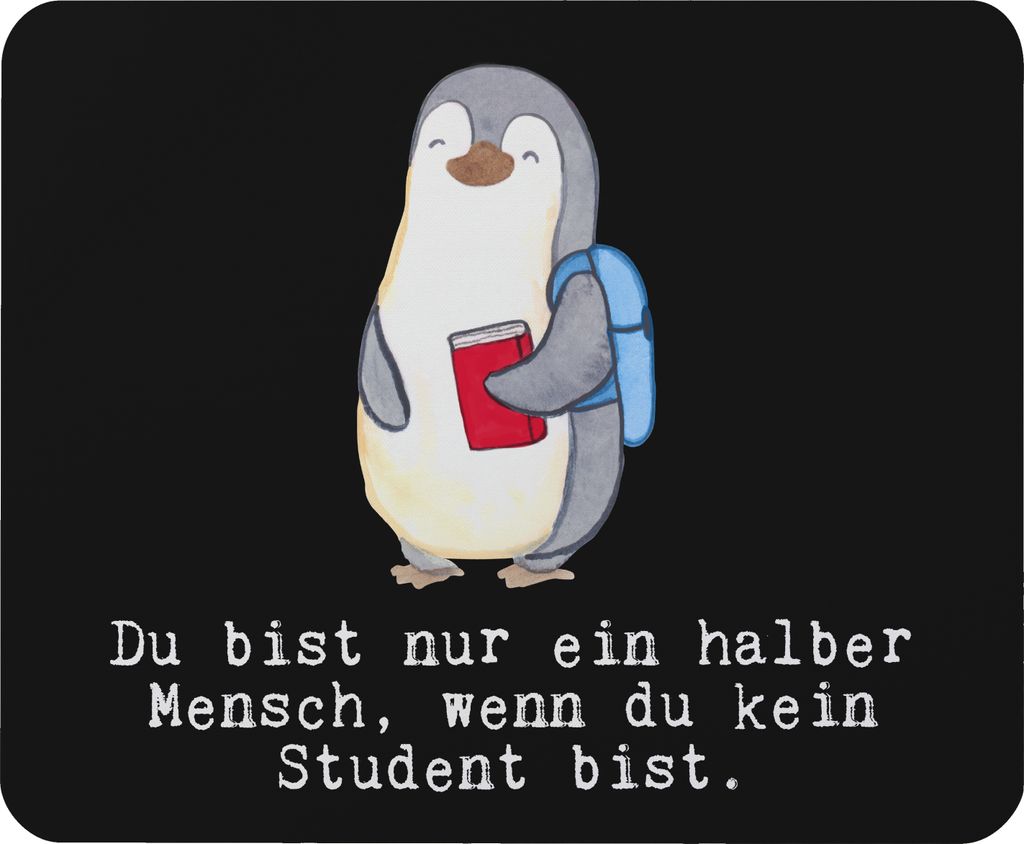 Mr. & Mrs. Panda notebook mauspad Student Herz - Schwarz - Geschenk, computermatte, mausteppich, gummi, Mousepad, Mouse Pad