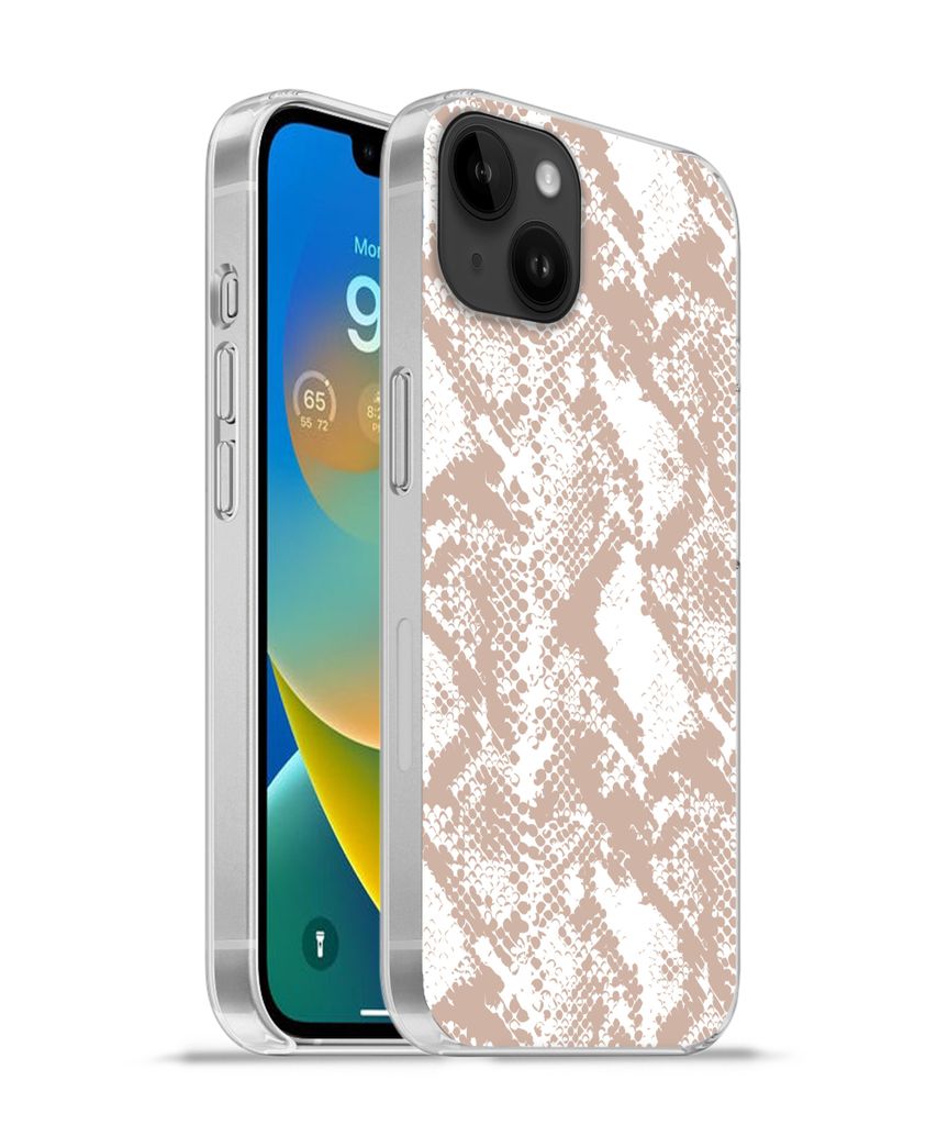 MuchoWow Handyhülle Schutzhülle Hülle für Apple iPhone 14 Plus - Soft case Schlangendruck - Formen - Pastell Silikon Softcase Handy Hülle - ...