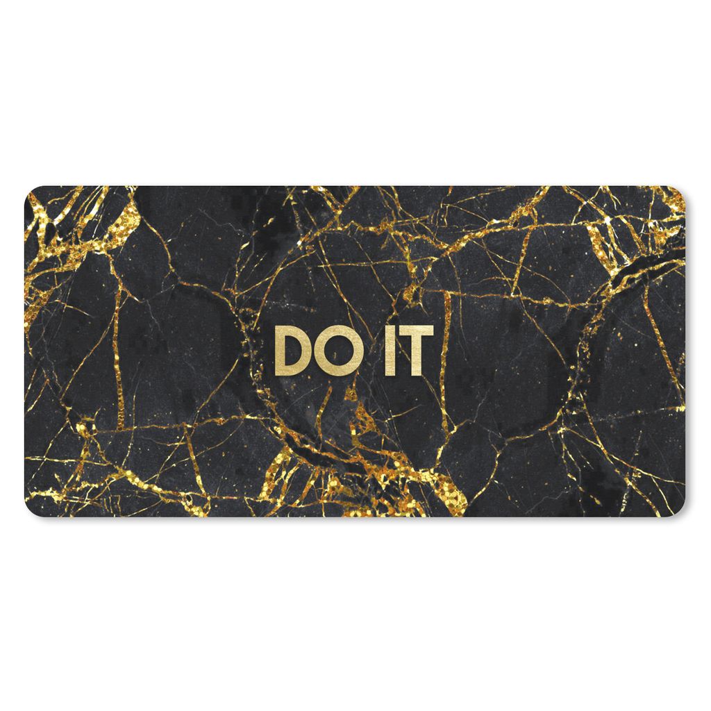 MuchoWow Schreibtischunterlage Zitate - Motivation - Gold - Marmor 80x40 cm - XXL Mauspad - Gaming Mauspad