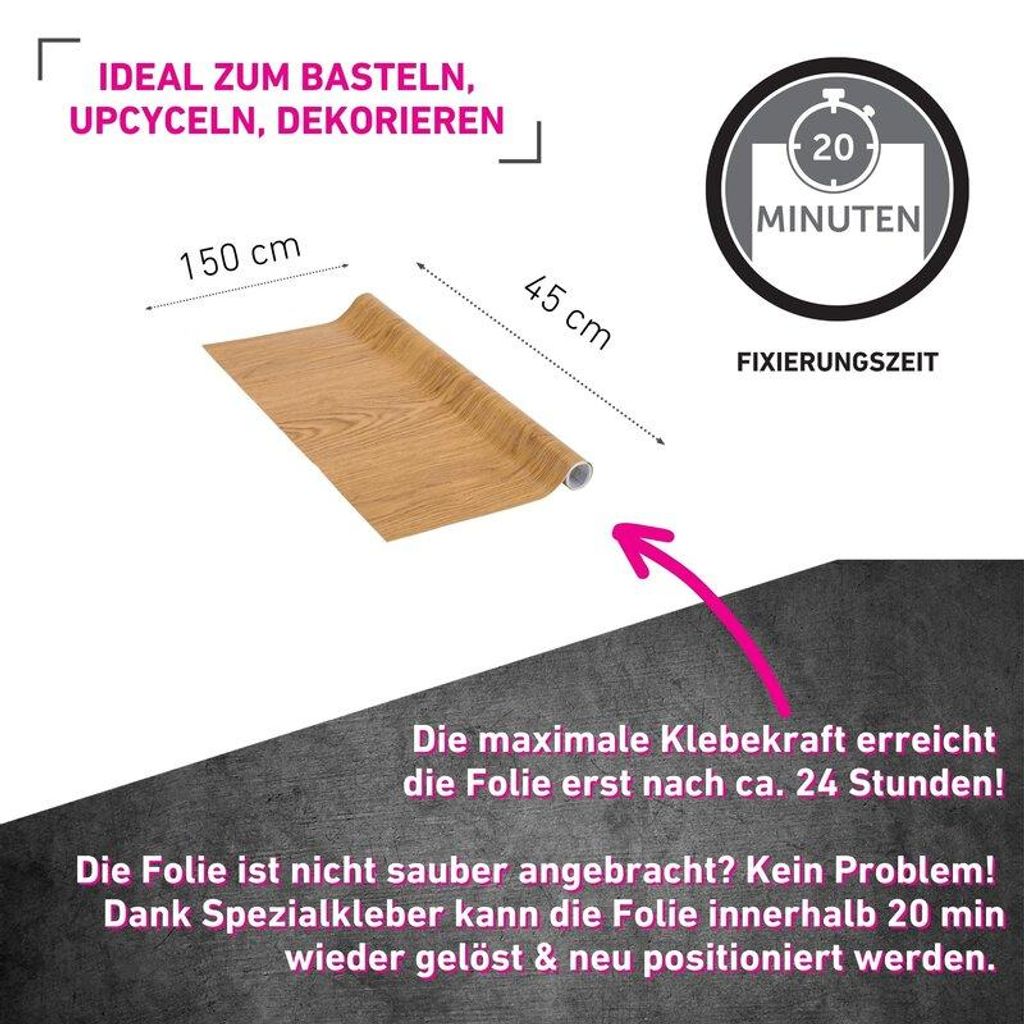 Klebefolie Eiche mittel - 90x210cm Produktbild 