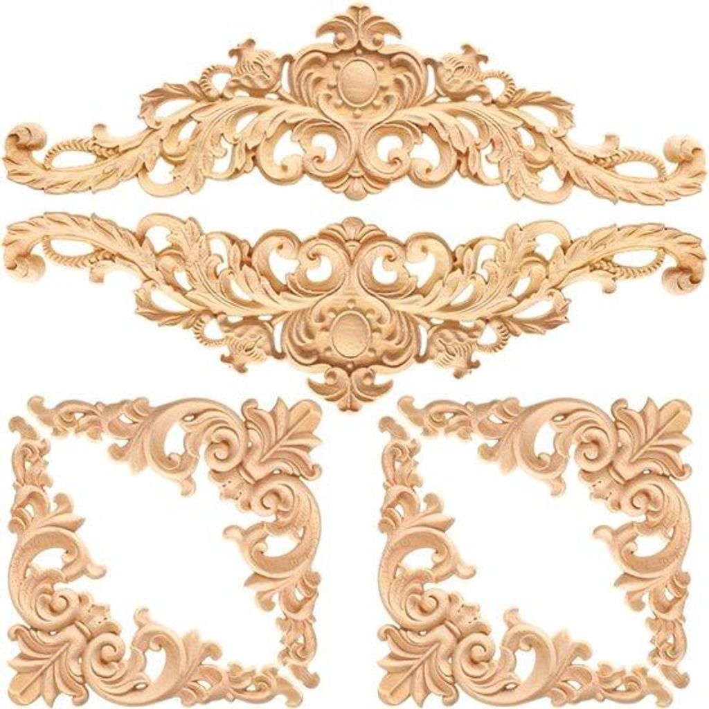 Holzdeko-Set mit 6 eleganten Dekorationen für Möbel und Raumausstattung