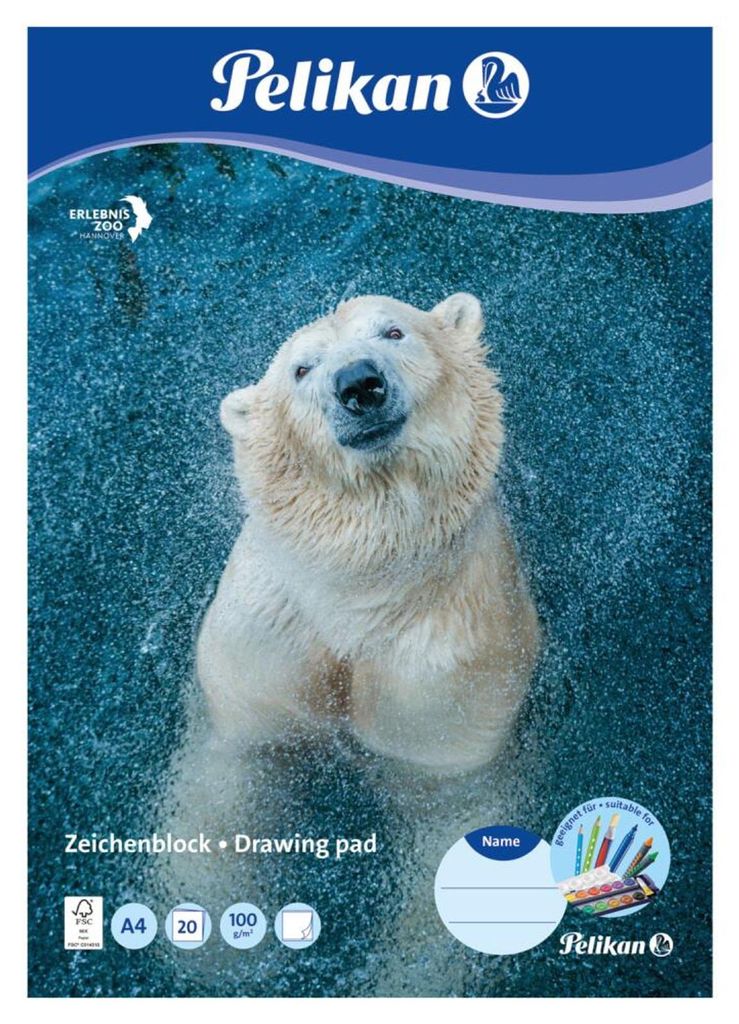 PELIKAN 48201090 Tekenblok C4/20, A4, 20 vellen, kleurrijk Productafbeelding 