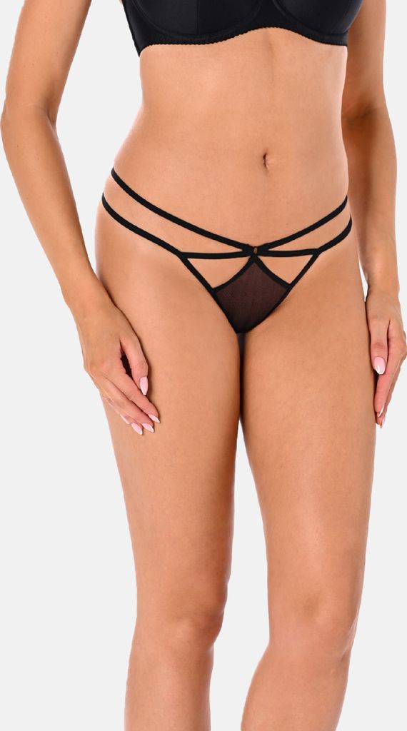 Teyli Mesh-Tanga mit Riemen für Damen Suzie Female 3137 schwarz XXL