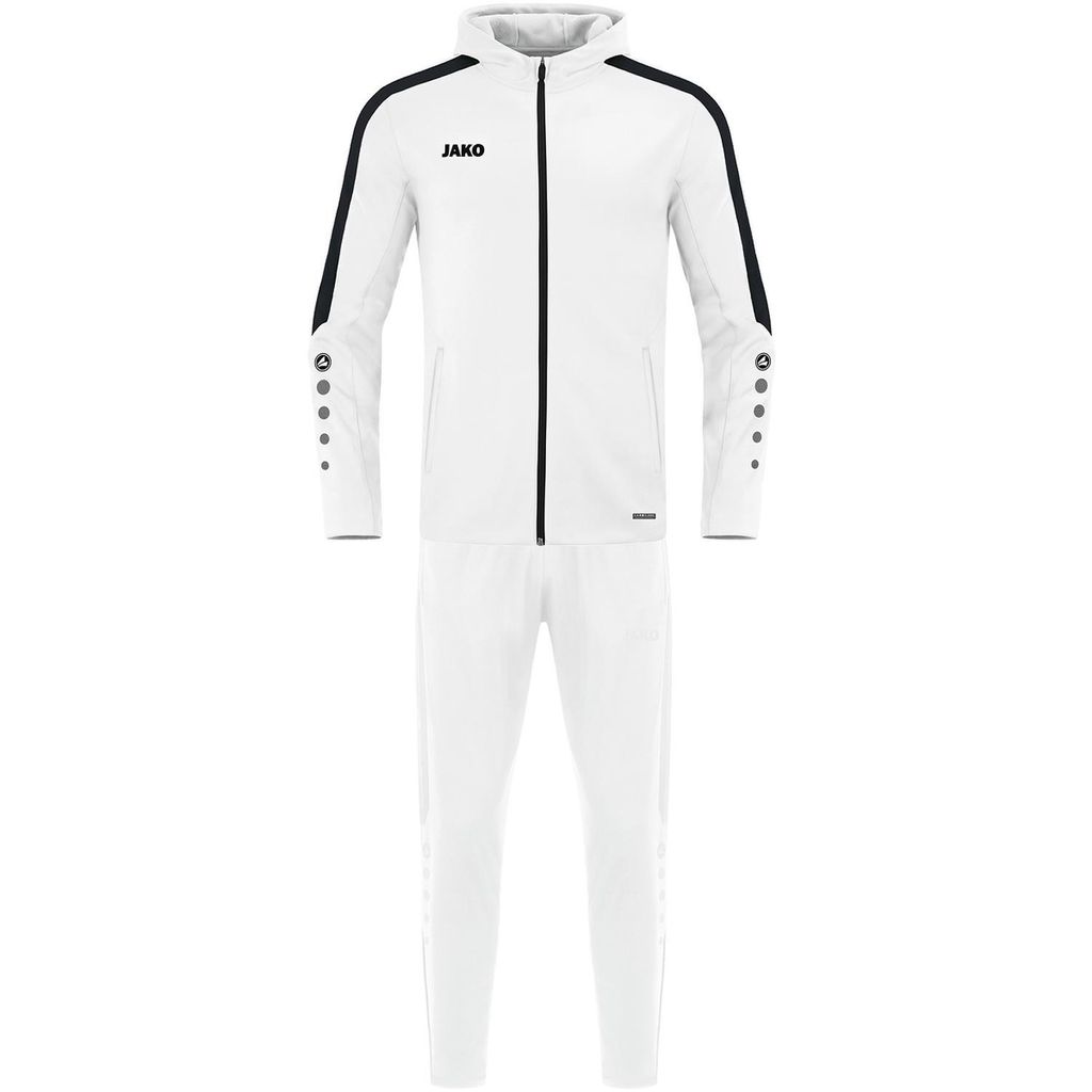 JAKO Unisex Trainingsanzug Polyester Power mit Kapuze, Farbe:weiß, Größe:L