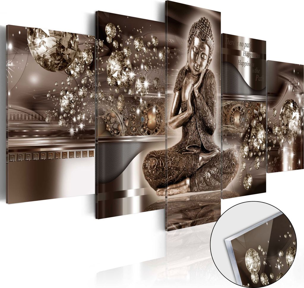 Neuheit! Modernes Acrylglasbild Wanbild h-A-0053-k-n (200x100) - 5 Teilig Bilder Foto Bild Dekoration Wand Bilder Kunstdruck BUDDHA
