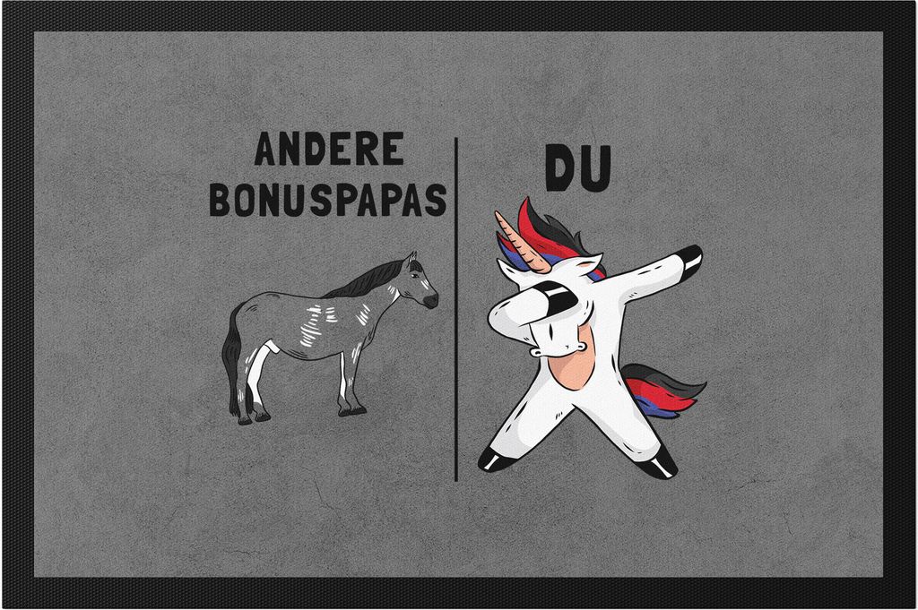 Andere Bonus-Papas Du Beutel bester Vater Papa Stiefvater Einhorn Geburtstag Vatertag Bonuspapa Geschenk